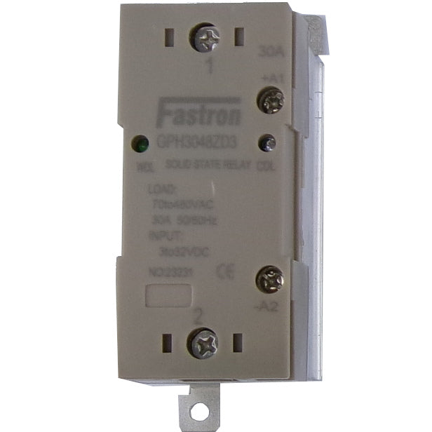 GPH3048ZD3, Solid State Contactor SSR, Single Phase 5-24VDC Control, 30A, 70-480VAC Load, Din Rail Mount