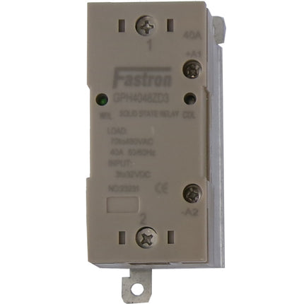 GPH4048ZD3, Solid State Contactor SSR, Single Phase 5-24VDC Control, 40A, 70-480VAC Load, Din Rail Mount