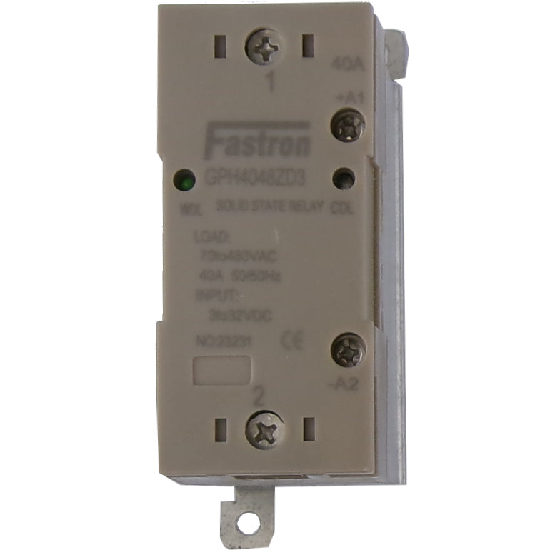 GPH4048ZD3, Solid State Contactor SSR, Single Phase 5-24VDC Control, 40A, 48-600VAC Load, Din Rail Mount