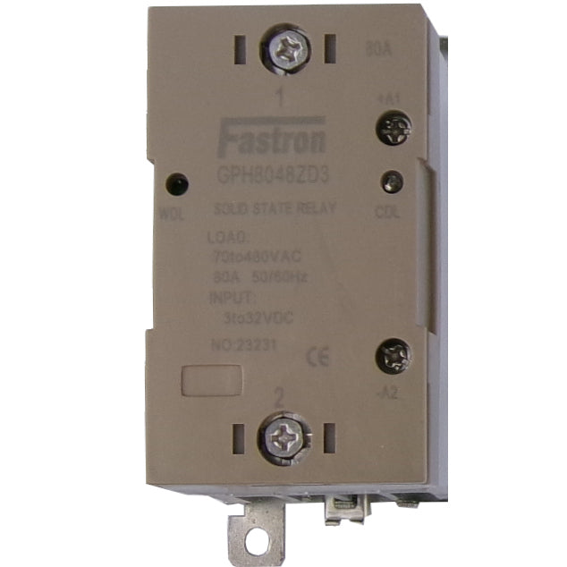 GPH8048ZD3, Solid State Contactor SSR, Single Phase 5-24VDC Control, 80A, 70-480VAC Load, Din Rail Mount