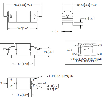 GR6HBA318, HV Relay with RF Screen, 7kVDC, 10Amp DC or 6 Amp RMS(<30Mhz), SPDT-NO, 24VDC Coil, 100,000,000 Cycles, Solder Terminals