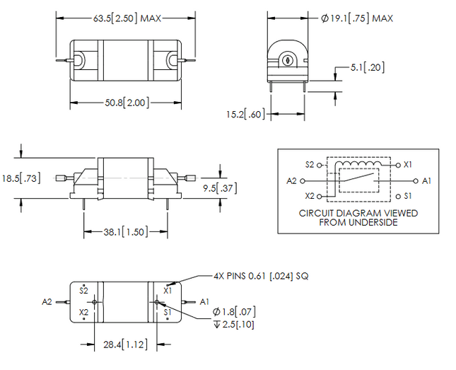 GR6HBA318, HV Relay with RF Screen, 7kVDC, 10Amp DC or 6 Amp RMS(<30Mhz), SPDT-NO, 24VDC Coil, 100,000,000 Cycles, Solder Terminals