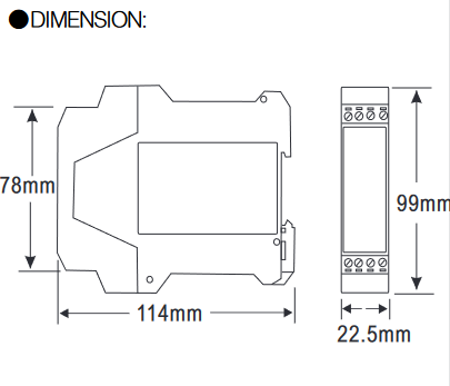 GT-T/TO(0-150)/D1, Signal Isolator/Conditioner, DIN Rail Mount, PT100 RTD (0-150 Deg C) Input, 4-20mA output, 22-60VAC/DC supply