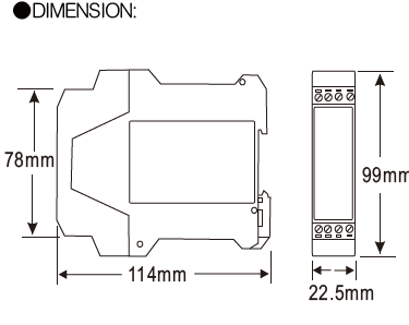 GT-DVO(0-30V)D-1, DC Voltage Transducer, 0-30VDC input, 22-60VAC/DC aux, 4-20mA output
