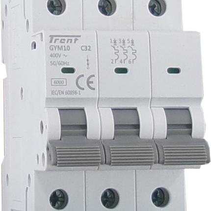 GYM10 3P C50, 3 Pole Miniature Circuit Breaker C Curve 50 Amp, 6kA, 400VAC