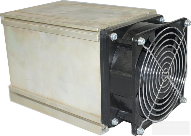 H31/110M-F, Fan Cooled Heatsink 110mm, Milled, with 95 Deg C NC Thermal Switch, 0.15°C/Watt
