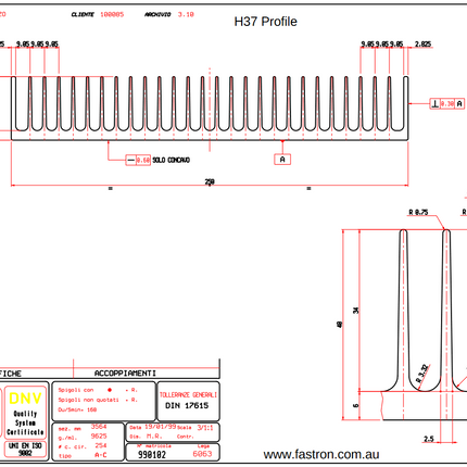 H37 Heatsink, Full Lengths or cut to order Milled or Raw Finish