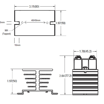 HS211A, Panel Mount Heat Sink, 2.7 Deg C per Watt (Heatsink Only). Suitable for 44x 57mm SSR only.