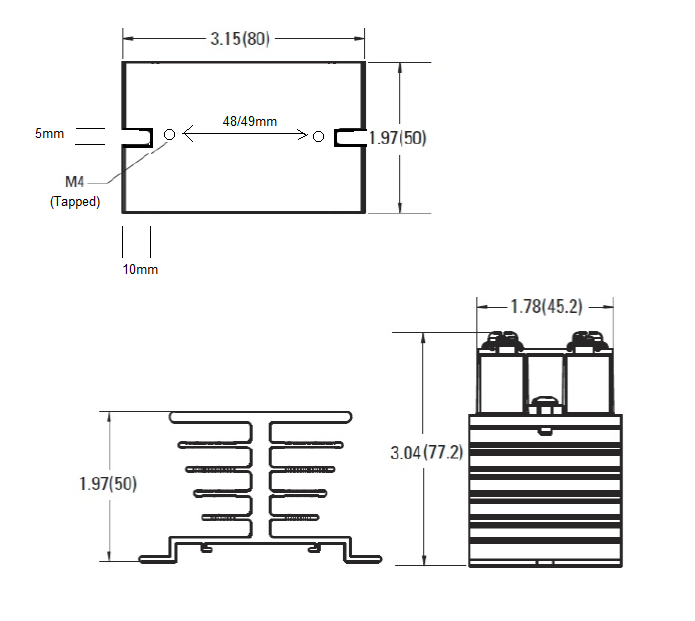 HS211A, Panel Mount Heat Sink, 2.7 Deg C per Watt (Heatsink Only). Suitable for 44x 57mm SSR only.