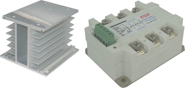 HS212DR-F & FCR-400-40R-5, Three Phase, Phase Angle Controller, 4-20mA,0-5V,500K POT Input, 400VAC, 20 Amp @ 40 Deg C, Din Rail Mount