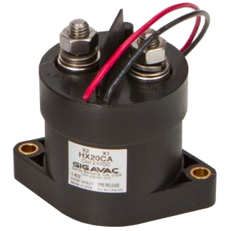 HX241CAC, Contactor SPST-NO 400+ Amp 1500VDC, 24VDC Coil, 38cm Flying leads, with SPST-NC Auxiliary Contact Continuous Duty, IP67, IP69K
