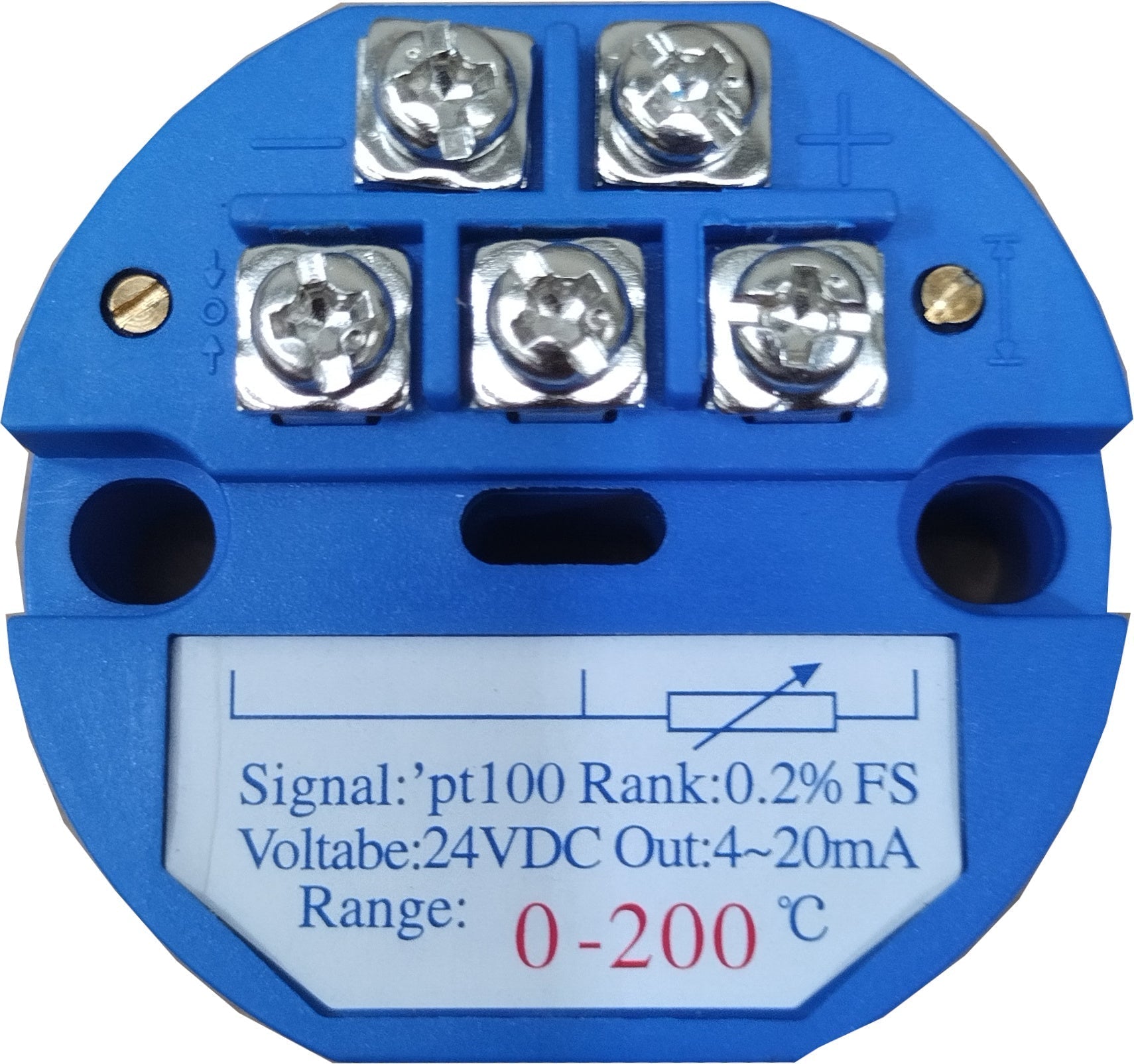 FRTD-Transmitter-0-100-420-24, Pt100, 4-20mA Transmitter, 0 to 100 Deg C, 24VDC Supply
