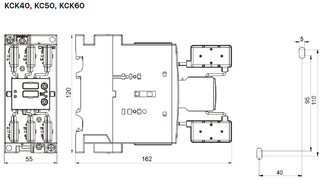 KCK50-10-230-50, Capacitor Duty Contactor 600VAC @ 50 kVar, 100,000 Operations, AC-6B