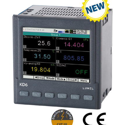 KD6 40100M2, Datalogger with Internal Web page, Universal 85-253VAC, 90-300VDC, 4 x Programmable Analogue Inputs, Modbus TCP/RTU,HTTP/NTP/FTP/RS485/USB Comms, csv File Datalogging