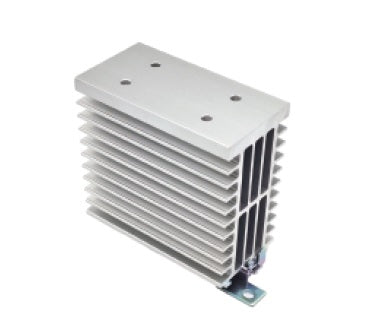 FHS-S90-2-D, SSR Heatsink 91mm long with DIN Rail Clip 1.3 Deg C per Watt, Drilled and tapped for Single phase SSR. Overall Dimensions H:125 x W:45.5 x D:91.5mm, Din Rail Mount or Panel Mount