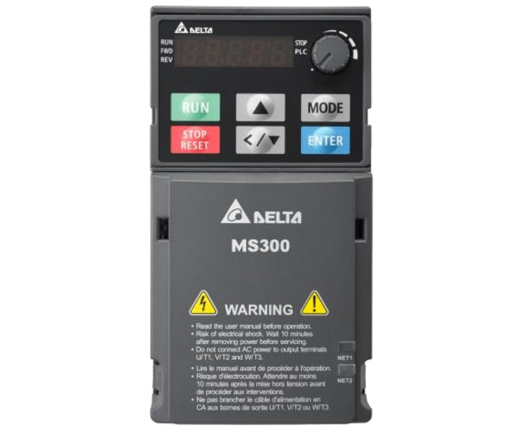 VFD17AMS43ANSAA, 3 Phase Variable Frequency Drive, 460VAC, 7.5kW, 17 Amp (Normal Duty)/20.5 Amp (Heavy Duty), 460VAC L-L, 0.1-599 Hz, 207x109x187mm