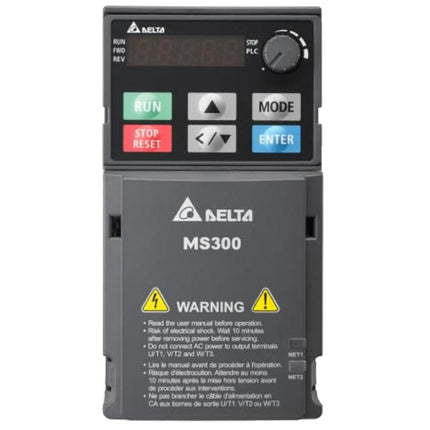 VFD13AMS43ANSAA, 3 Phase Variable Frequency Drive, 460VAC, 13 Amp (Normal Duty)/15.7 Amp (Heavy Duty), 460VAC L-L, 0.1-599 Hz, 207x109x187mm