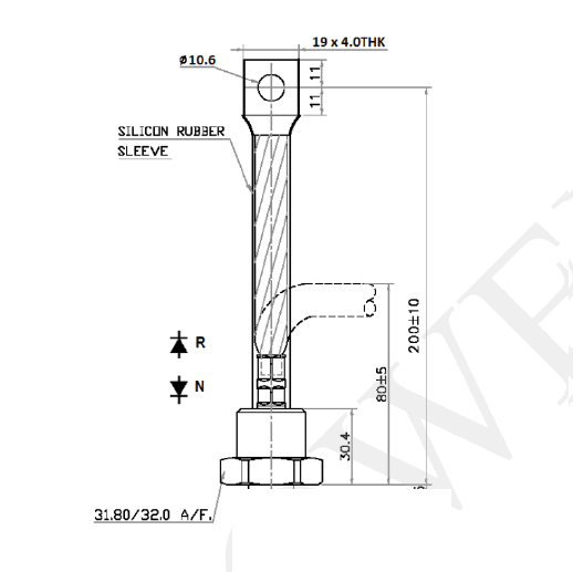 MSD401R16FB-NEW, Rectifier Diode 400 Amp, 1600V, NEW TYPE MSD403 with GROUIND and MIlled Flat Base, Anode Base