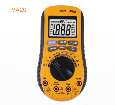 VA20, Pocket Autoranging Multimeter For Average RMS, Voltage 600V AC/DC Current 200uA/10A AC/DC, Resistance (200 Ohm -40MOhm)