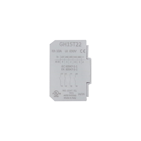 NDN2-22, 6 Amp Snap on Auxiliary Contacts, 2 x NO, 2 x NC for KNN16 tio KNN150 Contactors