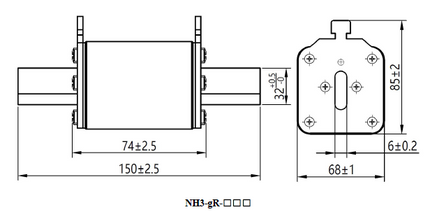 aR Fuse NH3 500V 630A, Semiconductor Type aR Fuse, 630 Amp, 120kA, 500VAC, NH3, 150 x 85 x 68mm