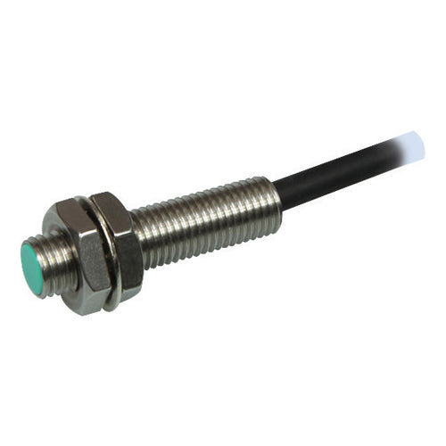UP8-RM1.5NC, Inductive Proximity Sensor M8 Cylindrical Shielded, 1.5mm Sensing Distance (0-1.2mm Set), 12-24VDC NPN Output, Normally Closed NC, Cable Type