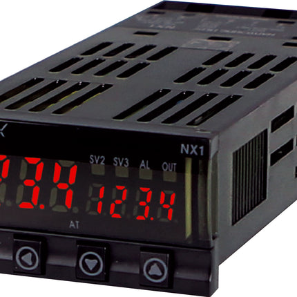 NX1-04, Temp Controller, 48x24mm, 100-240VAC, Multirange Input, Multirange Relay/SSR/4-20mA Heating Outputs, Setup for Relay Heating Output, 1 Alarm