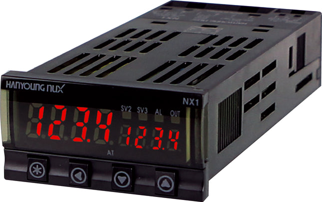 NX1-04, Temp Controller, 48x24mm, 100-240VAC, Multirange Input, Multirange Relay/SSR/4-20mA Heating Outputs, Setup for Relay Heating Output, 1 Alarm