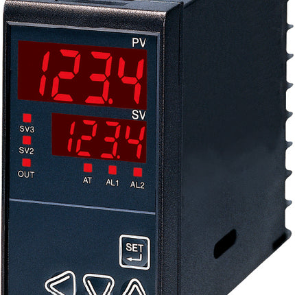 NX2-10, Temp Controller, 48x96mm, 100-240VAC, Multirange Input, SV2,SV3, Multirange Relay/SSR/4-20mA Heating and Cooling Outputs, Setup for Relay Heating, SSR Cooling, 2 Alarms