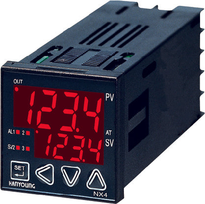 NX4-14, Temp Controller, 48x96mm, 100-240VAC, Multirange Input, Multirange Relay/SSR/4-20mA Heating and Cooling Outputs, Setup for Relay Heating, SSR Cooling, 2 Alarms