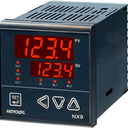 NX9-10, Temp Controller, 96x96mm, 100-240VAC, Multirange Input, SV2,SV3, Multirange Relay/SSR/4-20mA Heating and Cooling Outputs, Setup for Relay Heating, SSR Cooling, 2 Alarms