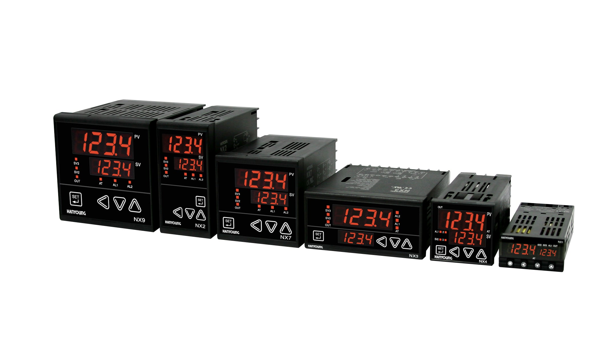 NX1-04, Temp Controller, 48x24mm, 100-240VAC, Multirange Input, Multirange Relay/SSR/4-20mA Heating Outputs, Setup for Relay Heating Output, 1 Alarm