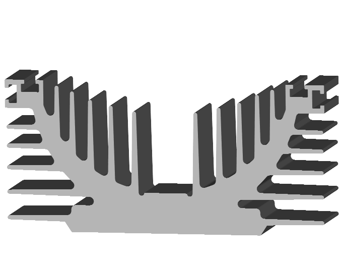 P10/530R, P10 Heatsink, 530mm Long, Raw Finish