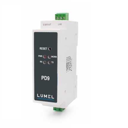 PD9, Communication Converter RS485 Modbus RTU to Modbus TCP, 5-36VDC Supply