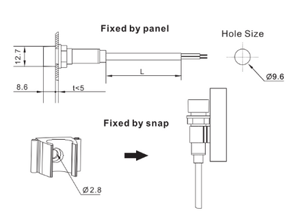 PLS-01R-0.2M, Photoresistive Sensor for FRB8 Twilight Sensor, 100 kOhm to 200 kOhm