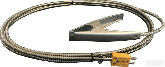 FTCK-CLIP-2000-PLUG, Type K, Clamp Probe for 60mm Product inside oven w/ 2000mm Steel Insulated Cable, 0 to 220 Deg C-Temperature Sensor-Fastron Electronics-Fastron Electronics Store