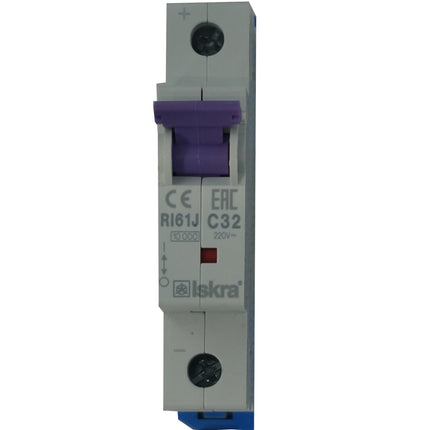 RI61J C 50-10kA, 1 Pole DC Miniature Circuit Breaker Disconnect Switch C Curve 50 Amp, 220VDC, 10kA