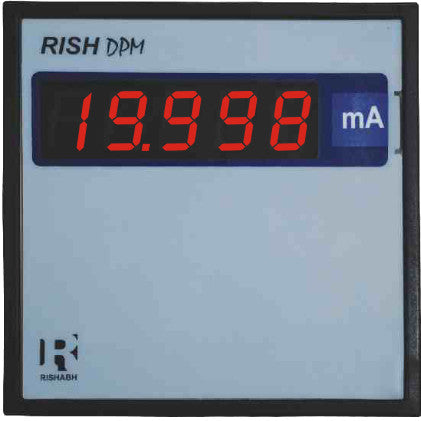 Rish DPM 96x96 A DC-420-24, 96x96mm Digital Ammeter, Panel Mount, 4-20mADC Input, 24VDC Aux Supply, 4.1 Digit 0-19999 range