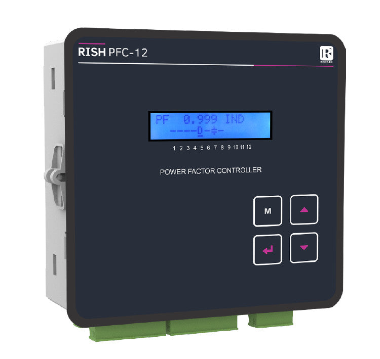 PFC 12-12-R-RTC, Power Factor Regulator & Kwh Power Quality Meter (Epcos BR 6000) wit RTC, 12 Step, 30-550V 50/60HZ, 240VAC Aux