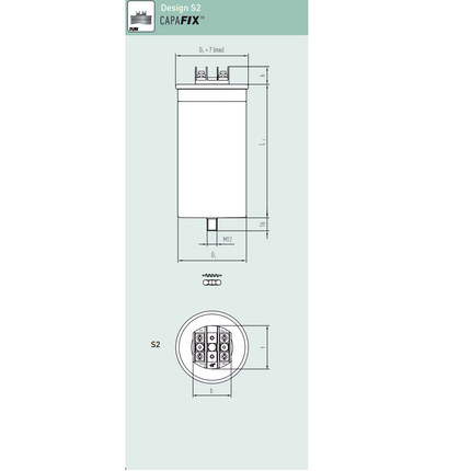 E62.P14-643S20, Heavy Duty Film Capacitor  95 x 149mm, 64uF 1680VDC/1000VAC 16mm Clamp Terminals with S2 Design