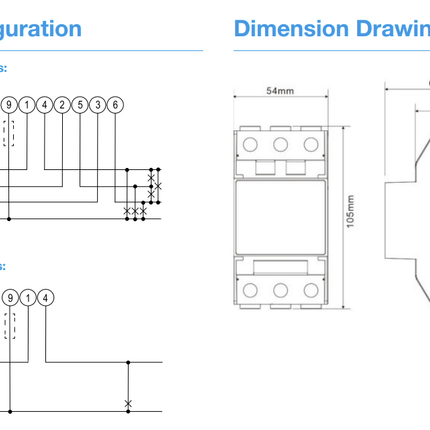 SDM54-MODBUS-MID, Ultra Compact DIN Rail Mount kWh Meter, 3 Phase, 500VAC L-L, Class 1, 100 Amp Direct Connect input, w/ 2 x Configurable Pulse Outputs and RS485 Comms, MID Approved. Built for EV Chargers