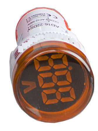 TRT-22D-Y-400, 22mm LED NTC Thermometer AMBER 0-100℃ 200-400VAC, Plastic, IP40, IEC60947-5-1
