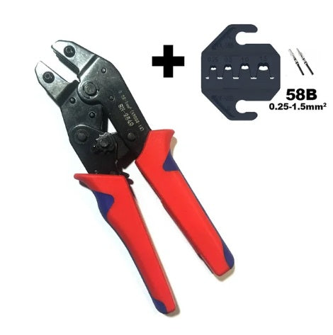 SN58B, Crimp Tool/Pliers with SN58B Jaw, Dupont Crimper, Dupont Crimper 0.25-2.5mm Ferrul Lug sizes, SN58B includes SN28B SN48B