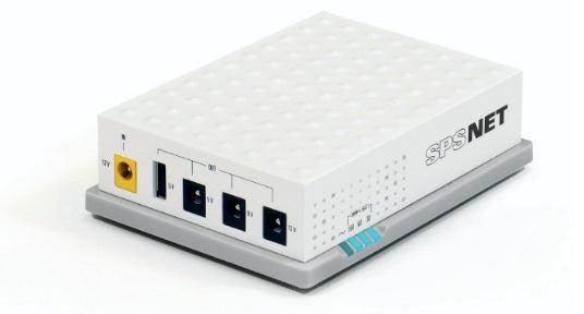 SPS NET2, Miniature UPS, 230V input, 5/9/12VDC Output 18W (20W max), Lithium-Ion Battery 3/6V. 4 Hours Charging & Backuptime,