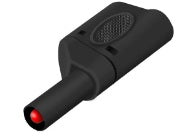 SSPA-BLACK-4mm (2pcs), BLACK 4mm Fully Sheathed Piggy Back Safety/Banana Plugs, 32 Amp, 1000V Rated. For Test Equipment/Leads