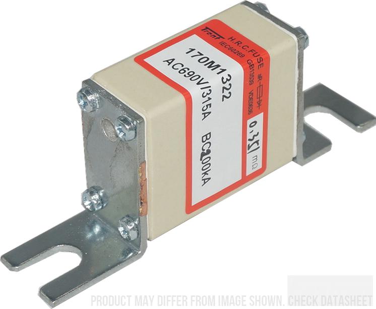 F170M1318, Square Body Semiconductor Fuse, 125 Amp, 690VAC, Panel Mount 200kA-NH Square Body Semiconductor Fuse-Trent-Fastron Electronics Store