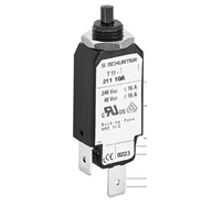 4400.0015 T11-211-8, Thermal Circuit Breaker (CBE) for Electrical Appliance, 240VAC/48VDC, 8 Amp, 2kA, Threaded neck type, Reset Type, Quick Connect Terminals