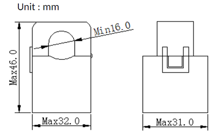 SCT-F16-1/500mA, 500mA Output, 1Amp Measurement, Class 1 Split Core CT's