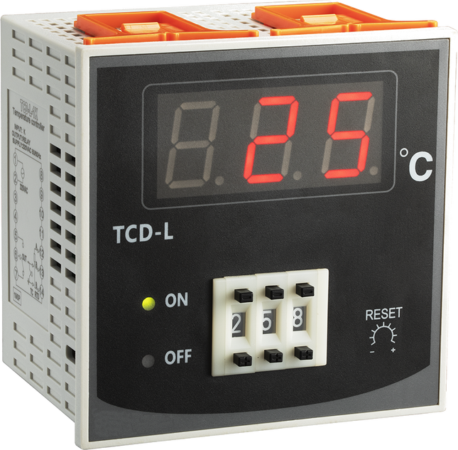 TCD-L-2-K COOLING Temp Controller, 96x96mm 230VAC, C/O Relay output, Type K Input. Encoder Control, Digital Display, 0-999 Deg C
