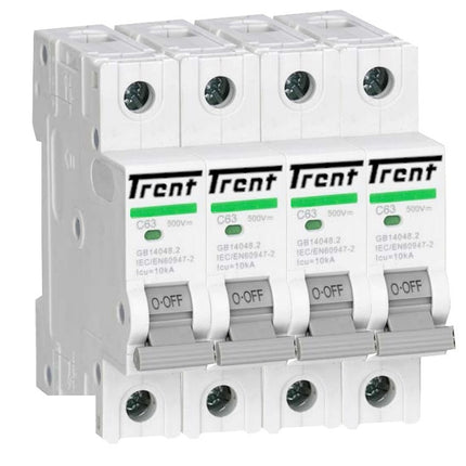 TGD-4PL C 10-10kA, 4 Pole Miniature Bidirectional DC Circuit Breaker C Curve 10 Amp, 10kA, 1000VDC